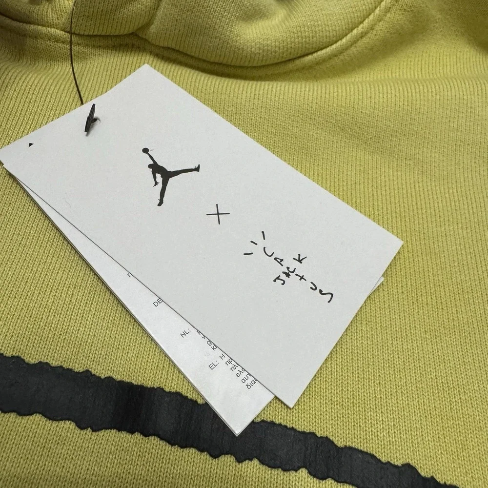 Jordan Travis Scott Hoodie Mens L Celery Heavyweight Streetwear Pullover NWT
